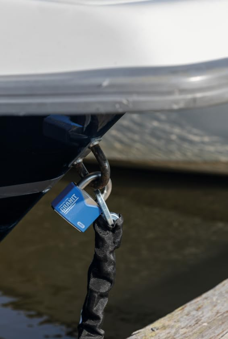 ABUS Granit Padlock 37ST/55#SZP - Stainless Steel - Outdoor Security with Card and Abus-Plus Cylinder - Security Level 10 - Blue/Silver image number 6