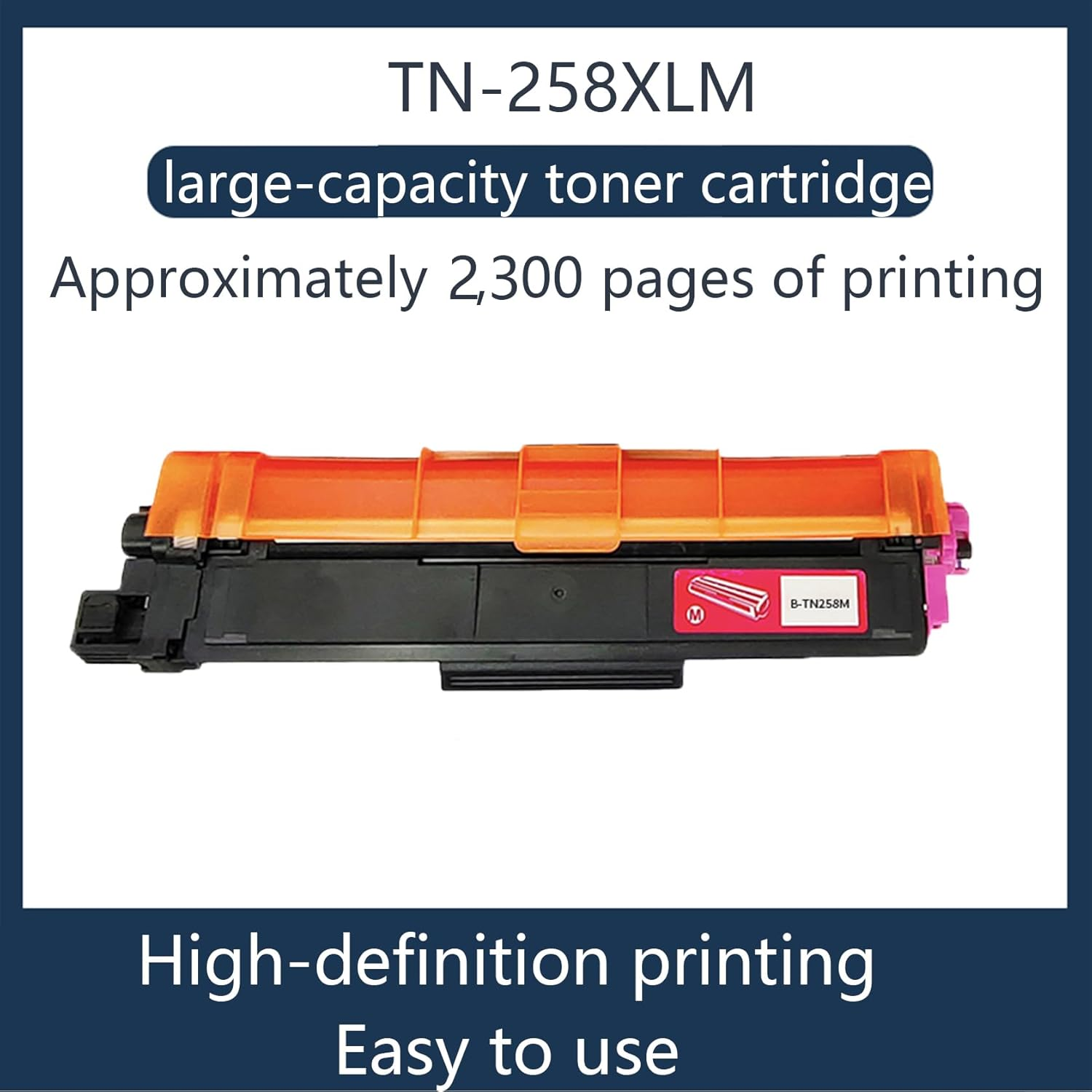 JOJOBE Planet TN-258XLM Compatible Toner Cartridge with Brother MFC-L8390CDW L3755CDW L3760CDW L8240CDW HL-L3280CDW L3240CDW DCP-L3520CDW L3560CDW , 2300 Pages per Cartridge Magenta image number 1