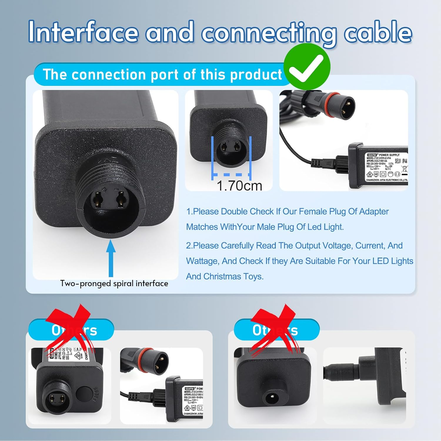 Premieradapter Power Supply for CZJUTAI JT-DC24V9W /6W /4.5W /3.6W-IP44 Christmas Lighting [A490]