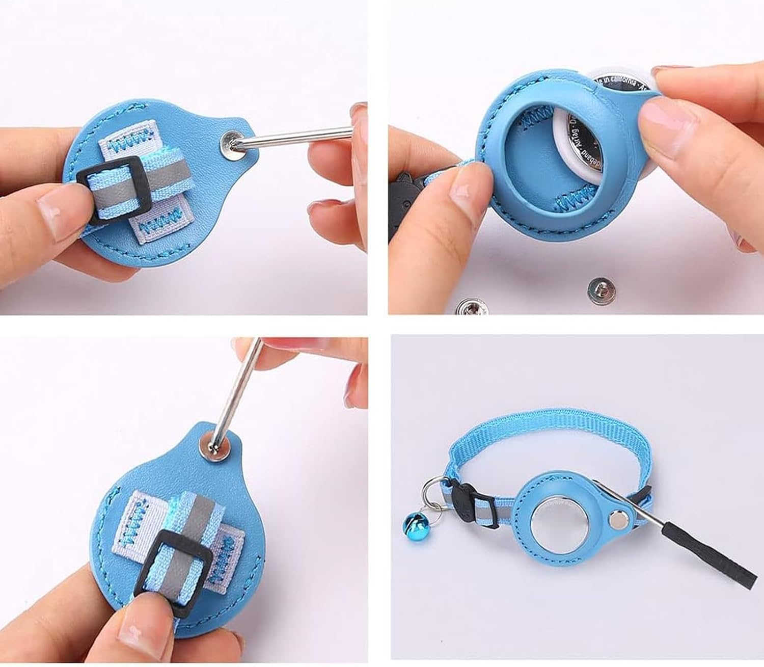 Reflective Airtag Cat Collar and Airtag Holder, Compatible with Airtag, Integrated Cat Collar, Airtag, Waterproof, Reflective Airtag Collar, Suitable for Cats, Puppies image number 1