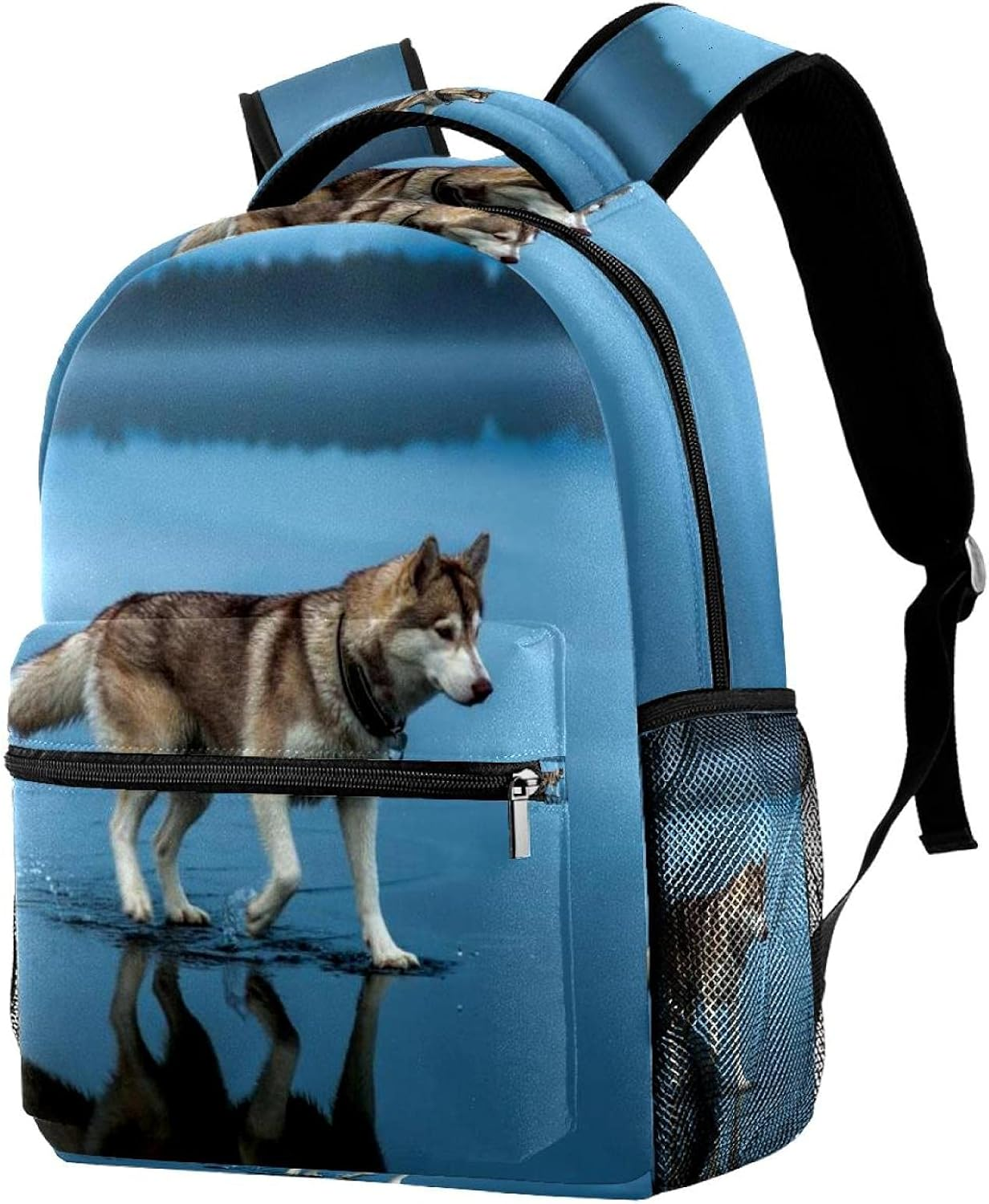 Husky Walks on Water Backpack Students Shoulder Bags Travel Bag College School Tote Backpacks image number 2