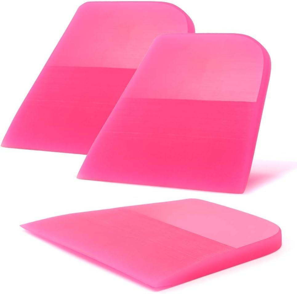 3Pcs Scratches Proof Soft TPU Rubber Squeegee, Compact Water Wiper Blade Scraper Cleaner for Car Window Glass Tinting PPF Coating Film Installation, Kitchen Countertops, Bathroom Shower Mirrors