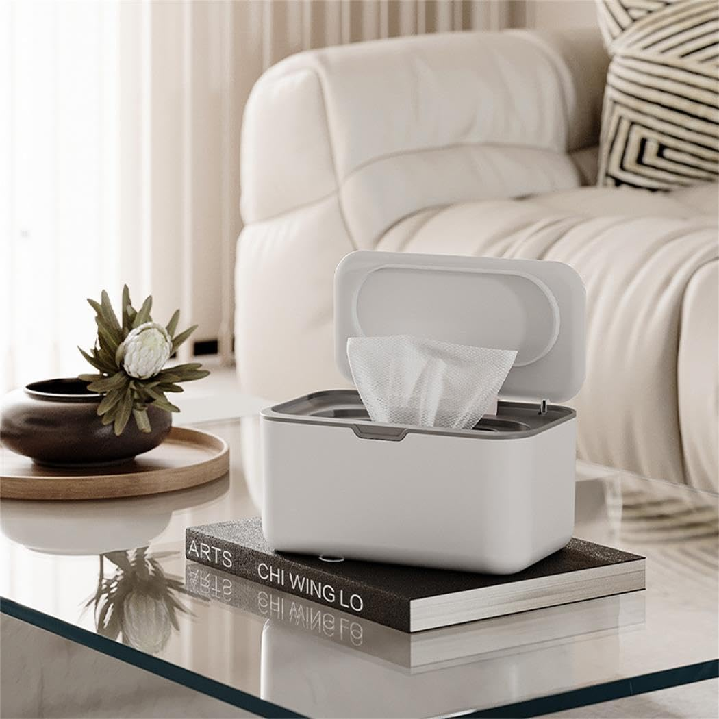 Grey Wipes Dispenser - Refillable Wipe Holder for Baby & Adult, One-Handed Operation, Non-Slip Design, Easy Open/Close, Keeps Wipes Fresh - Reusable Wipe Container Pouch Case image number 1