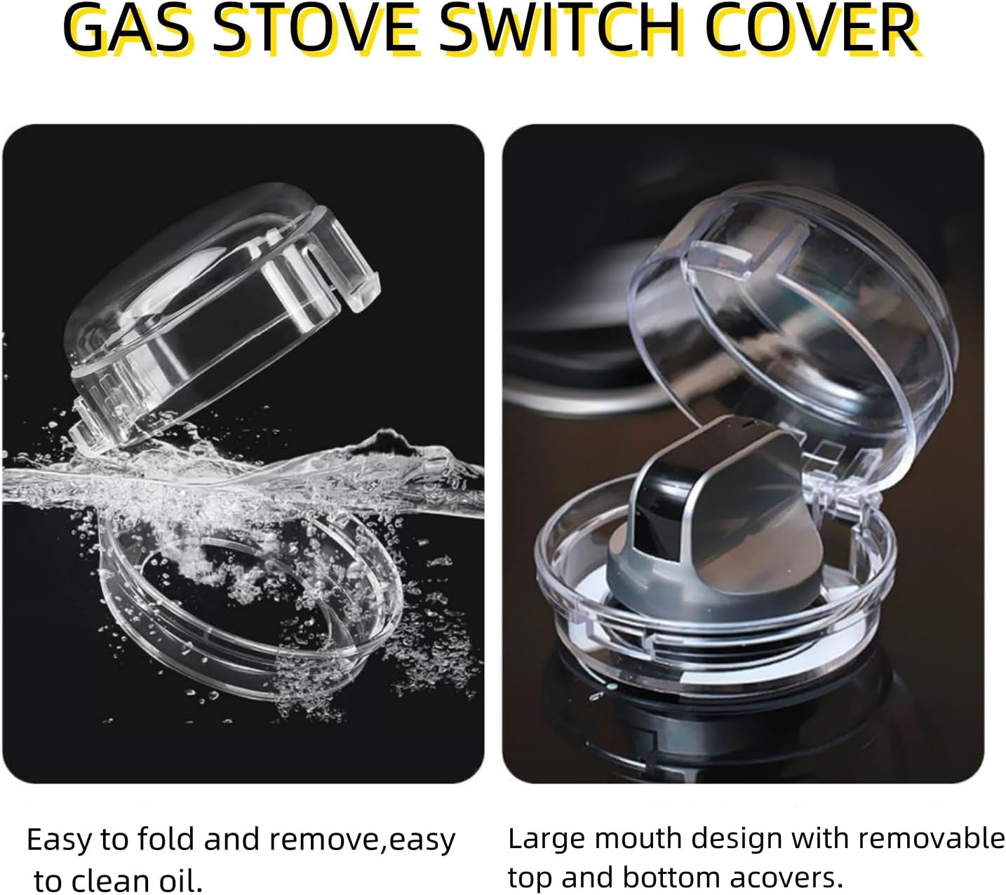 10 Pack Clear Stove Knob Safety Covers - Protect with a Proof Lock for Oven/Stove Top/Gas Range - Kitchen Safety Guard image number 4
