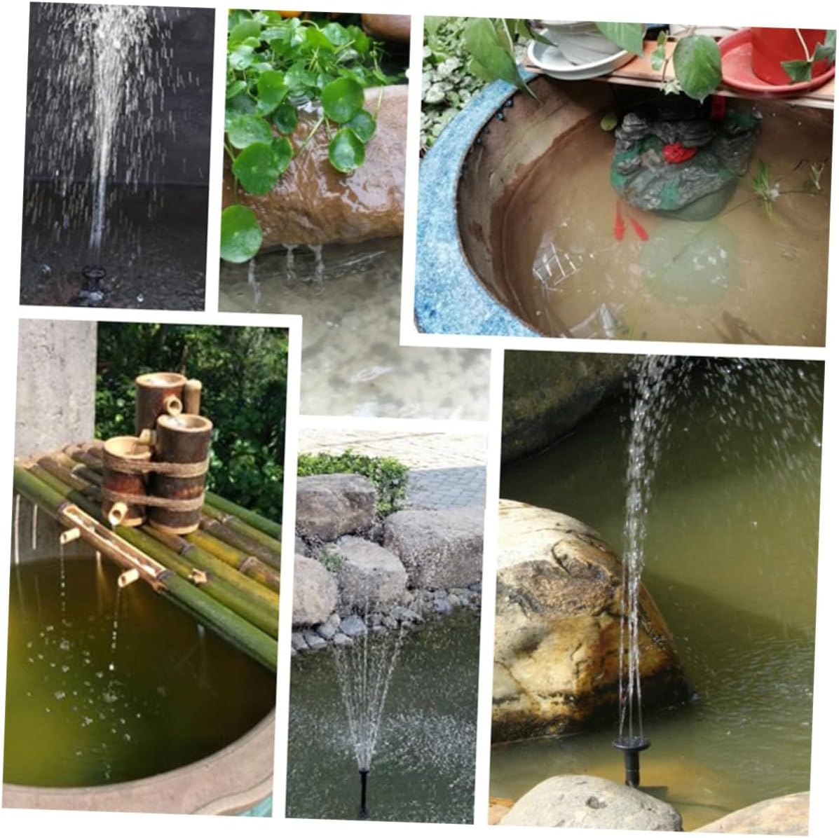 Gatuida Solar Floating Fountain Pump Solar Powered Garden Water Fountain for Fish Outdoor Landscape Aeration Pool Decoration Black image number 4