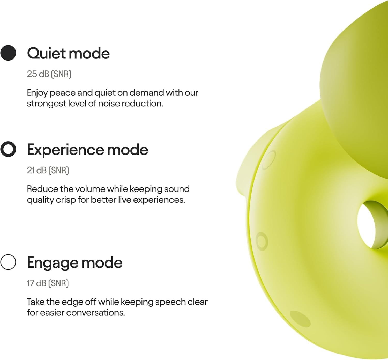 Loop Switch Earplugs &ndash; Multi-Mode Noise-Reducing Earplugs | Adjustable Passive Hearing Protection for Focus, Travel, Concerts, Socializing, Sports Events & Noise Sensitivity | Reusable Ear Protection image number 3