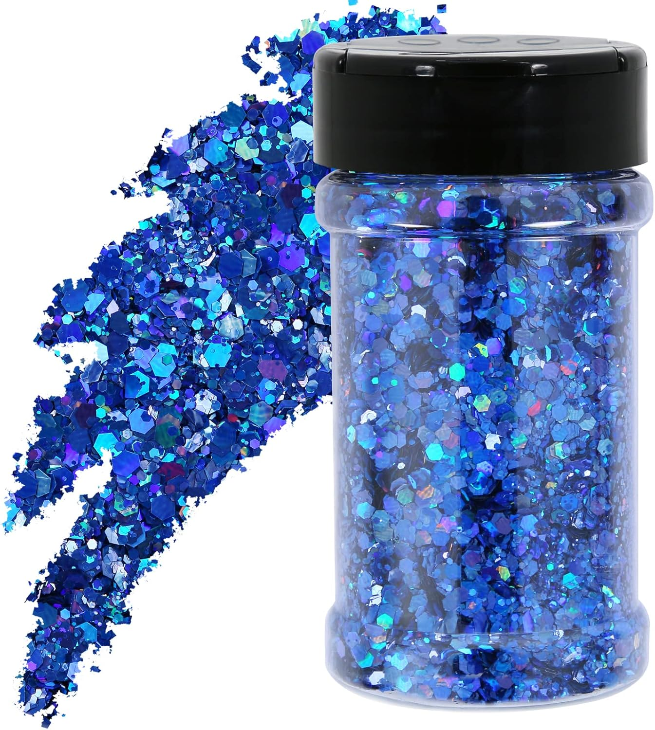 TORC 4 OZ Silver Holographic Glitter 4 Ounce Mix Chunky Glitter Bulk for Resin Craft Cosmetic Art Festival Decoration