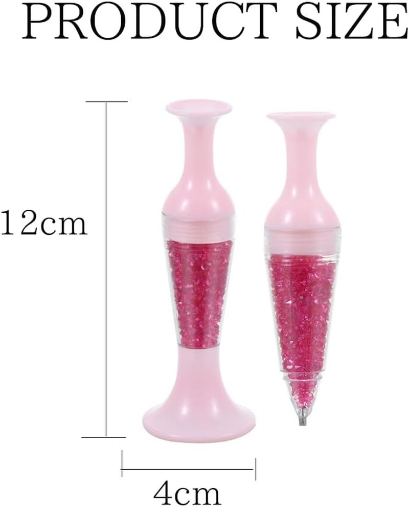 1Pcs Pink 5D Diamond Pain-Ting Pen, Flower Pot Shaped Point Drill Pen,Standable Ergonomic Point Drill Pen,For Nail Decoration,Diamond Painting Accessories,Tools and Accessories image number 3