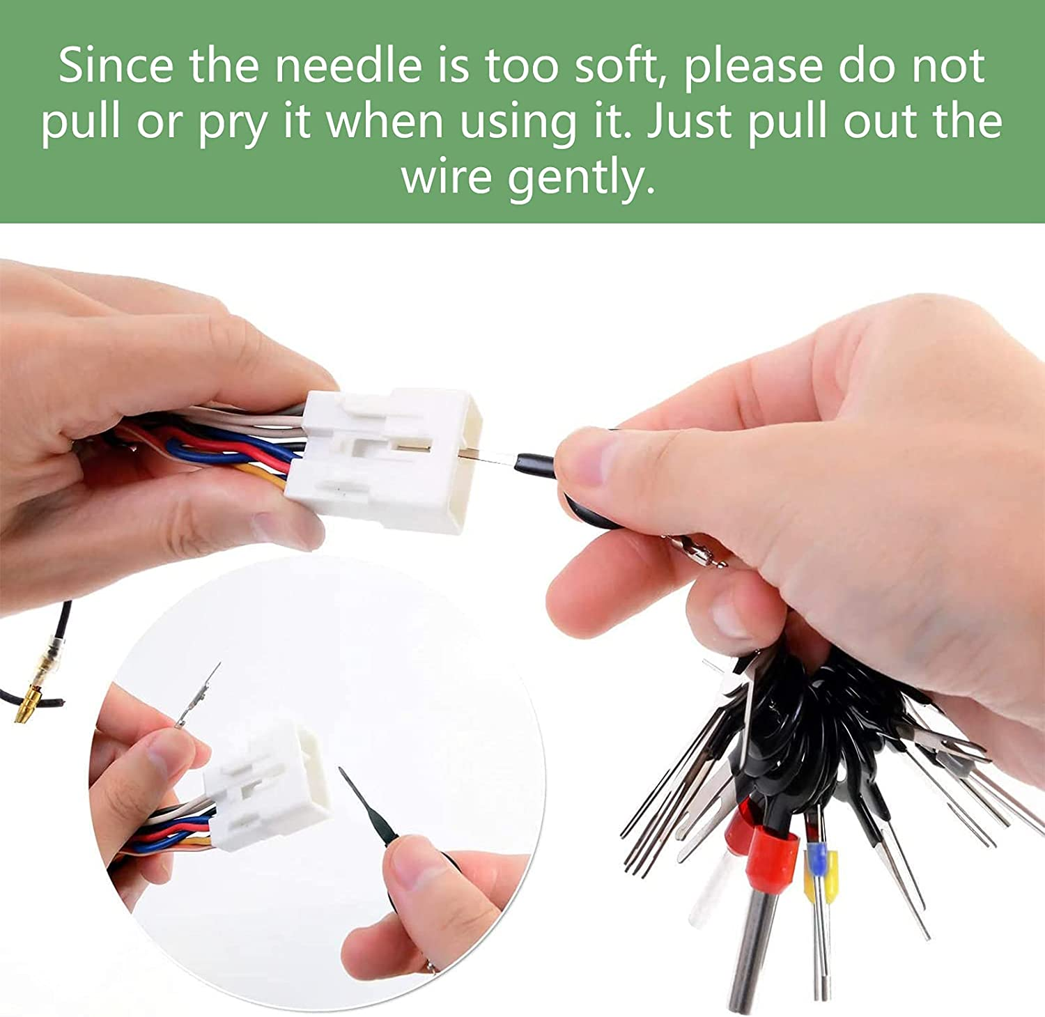 Terminal Removal Tool Kit Worthplanet 38Pcs Terminal Ejector Kit Wiring Crimp Connector Auto Terminals Removal Key Tool Pin Extractor Puller Repair Remover Key Tools for Auto Wire Connector W120049 image number 1