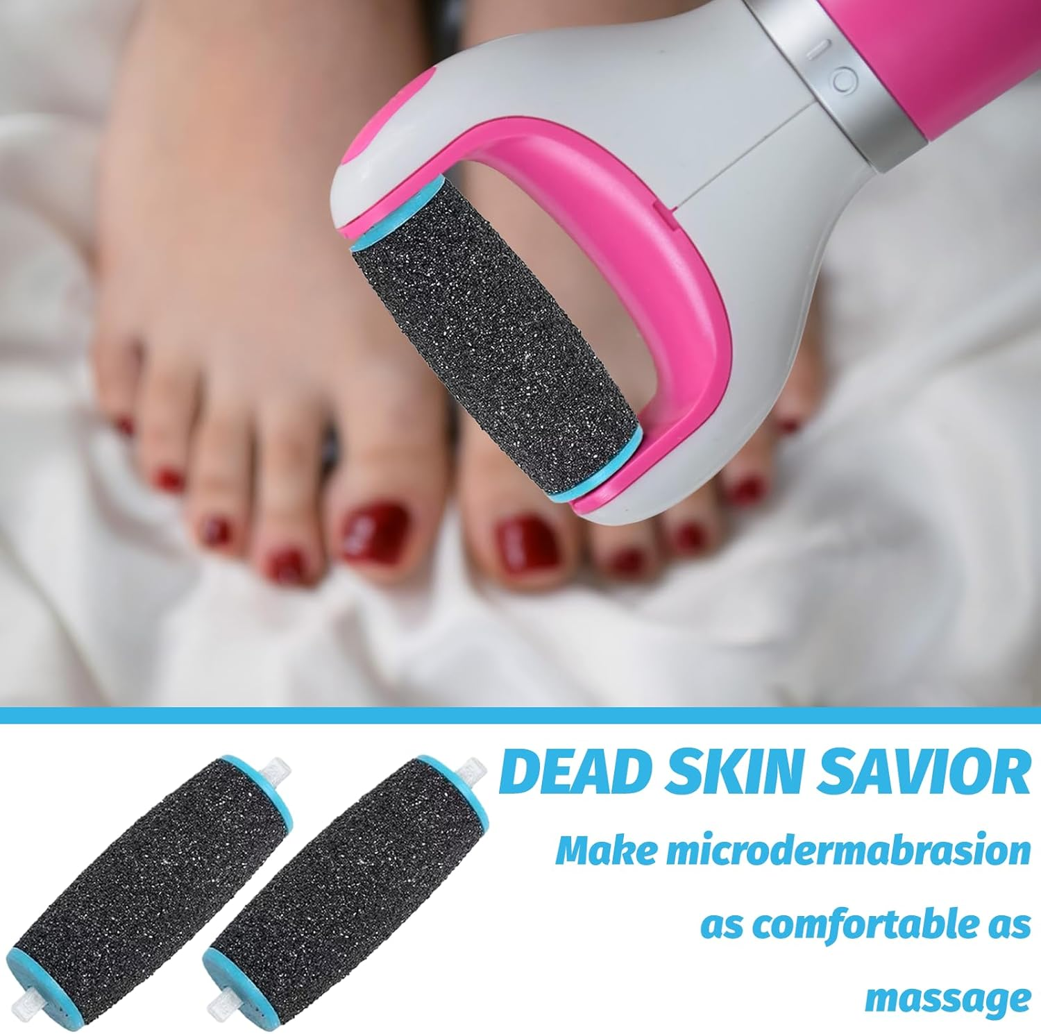 Callus Remover Replacement Rollers, for Callus Remover, Replacement Rollers for Pedicure, Pedicure, Foot Care Set, Pack of 5 image number 3