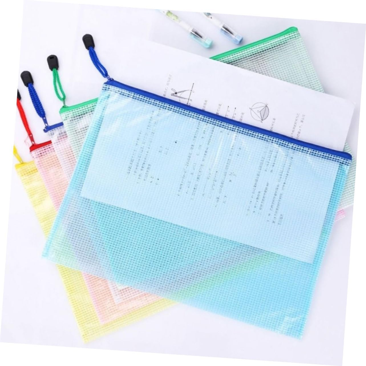 SHOWERORO 16Pcs Mesh Zipper Pouches Document Bag Zipper for Travel Organization Random Color image number 3