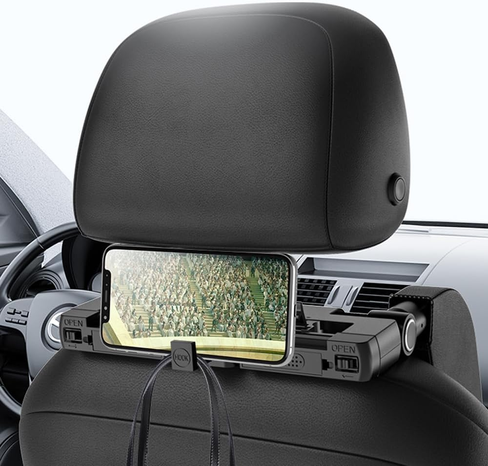 GUYOS Car Headrest Pillow Memory Foam Head Neck Support Pillow Height & Width Adjustable Sleeping Headrest with Hook for Kids and Adults image number 5