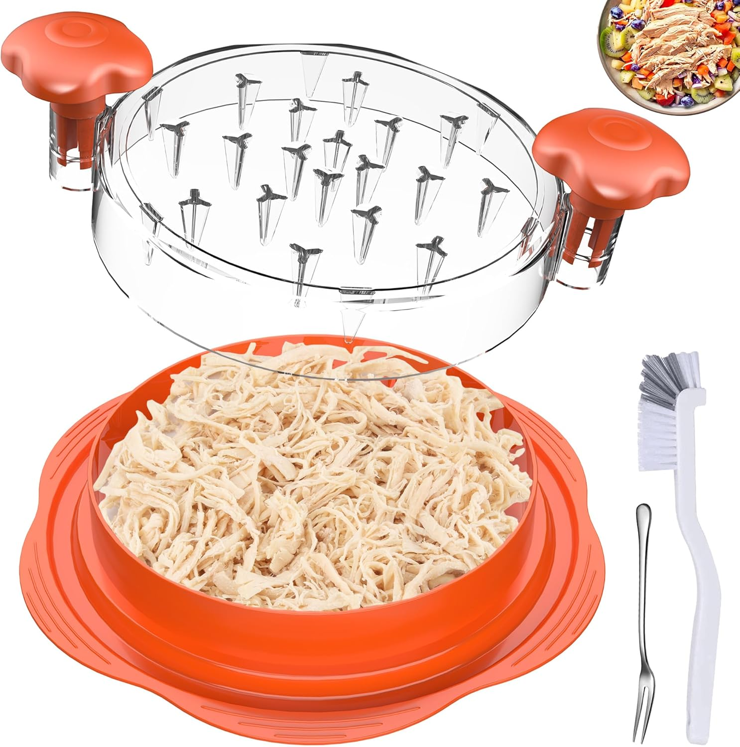 MOKOQI Chicken Shredder Tool Twists - Non-Skid Ergonomic Handle for Effortless Shredding, Perfect for Healthy Eating & Fitness Meals