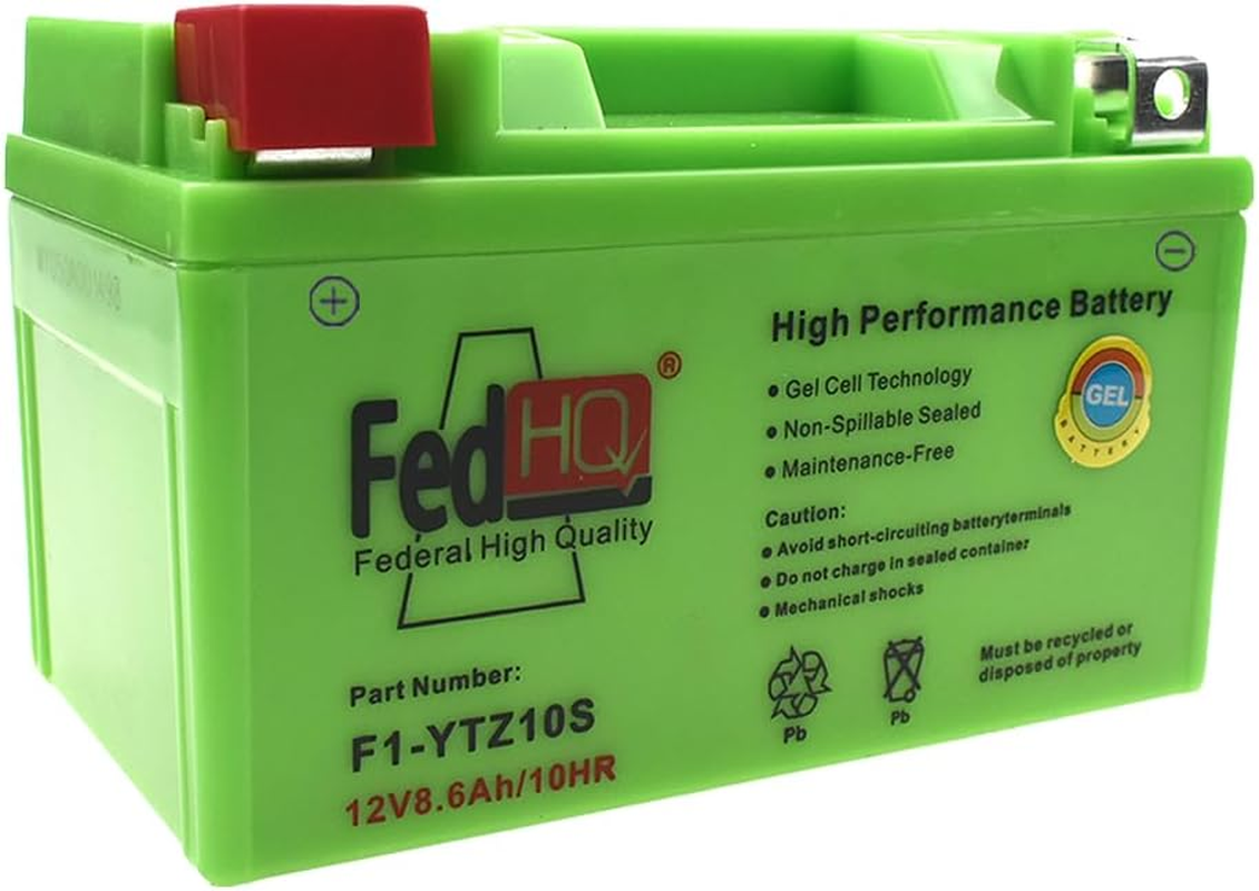 YTZ10S 12V 8.6Ah Motorcycle GEL Battery Dirt Bike ATV Quad Scooter Motorbike Replace GTZ10-S YTZ10-S-BS CTZ10S Compatible for Yamaha YZF-R1 2004-2014 YZF-R6 2006-2014 image number 1