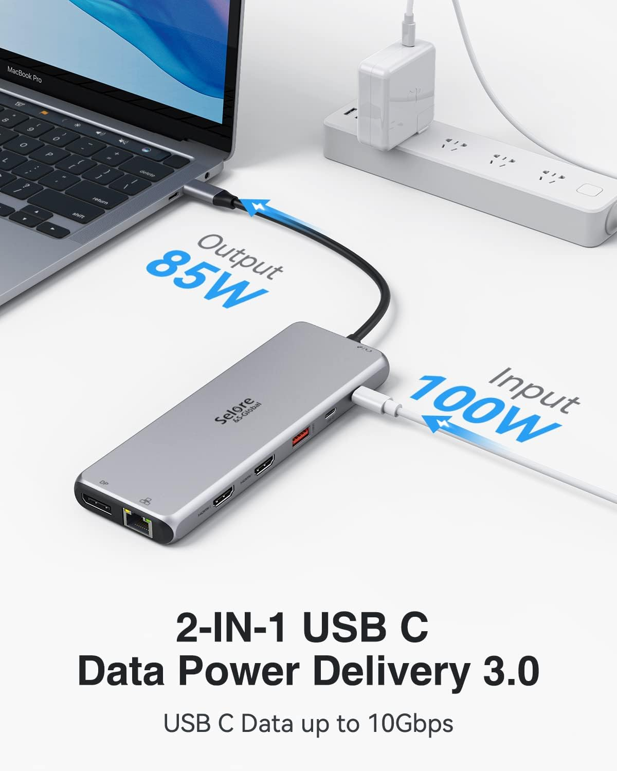 USB C Docking Station Dual Monitor,13 in 1 Multiple Adapter with 2 HDMI, DP, USB 3.1, 5*USB A, 2*USB C,Ethernet,Audio,Usb C Hub Dual Monitor Adapter for Macbook/Dell/Hp/Lenovo Laptop image number 2