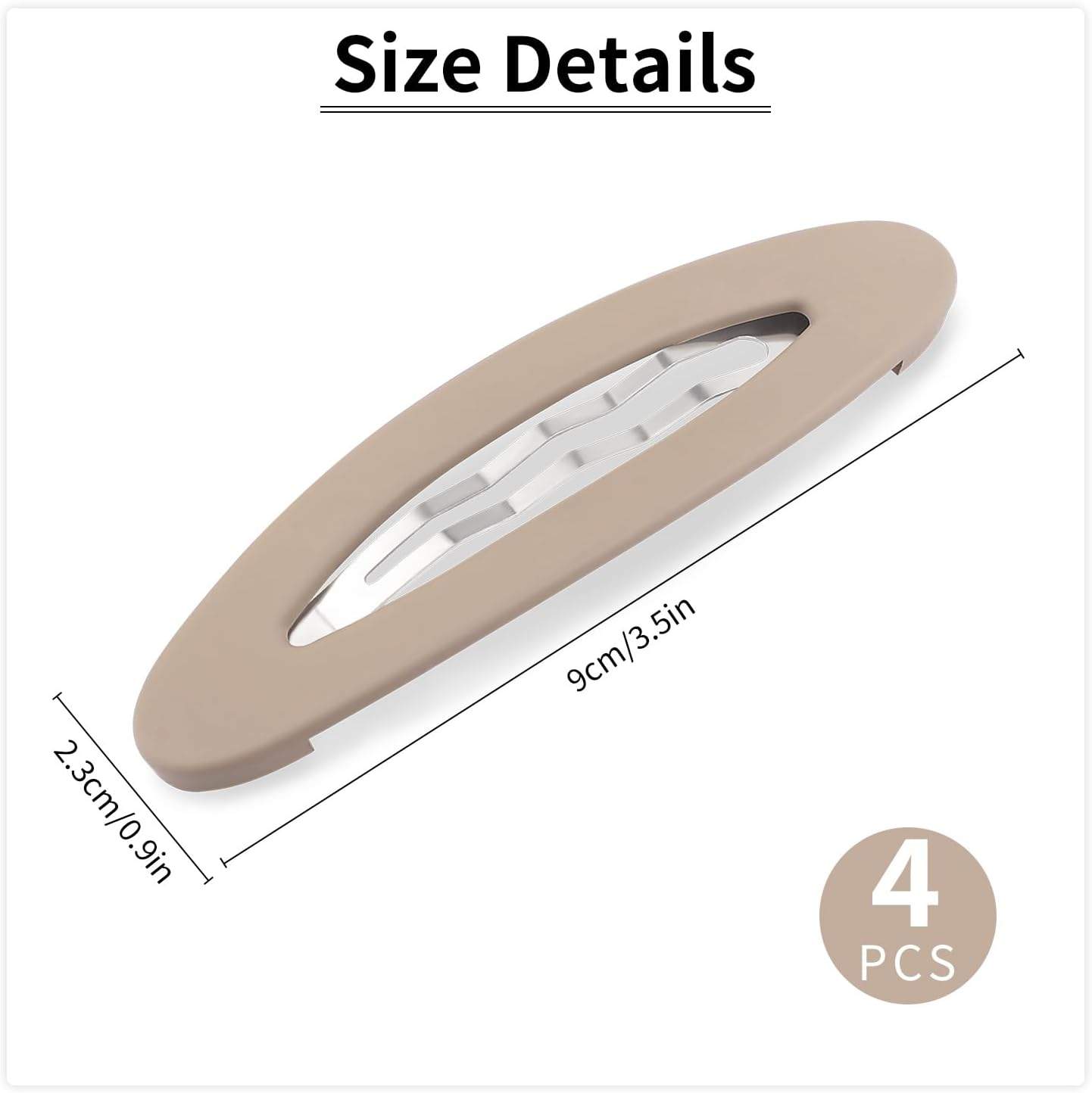 4PCS Snap Hair Clips for Women,Matte Snap Clips for Hair,Snap Hair Barrettes for Girls,Hair Pins for Girls, Medium Barrettes Hair Accessories (9CM) image number 4