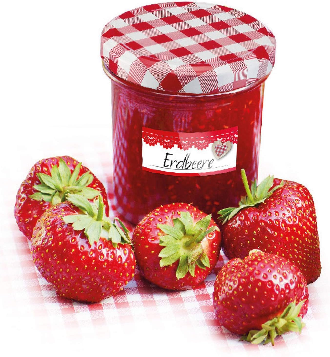 Westmark 40952270 Screw-On/Twist-Off Lids for Preserving Jars, Round, Diameter 82 Mm, Tinplate, Red/White, Chequered, Pack of 6 image number 3