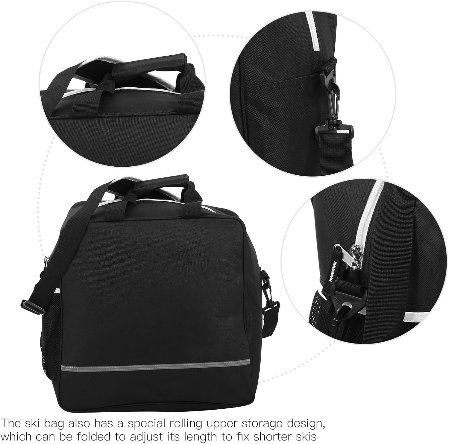 Ski Bag and Ski Boot Bag Combo, 2Pcs Adjustable Waterproof Snowboard and Boot Bag, Skiing Accessories for Men, Women, Adults, and Children image number 4