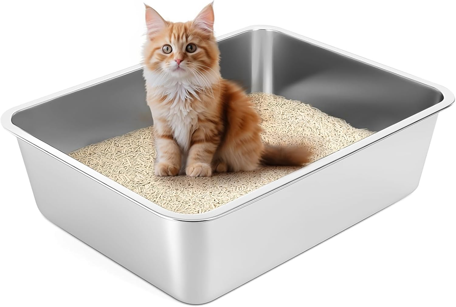 YOILES 3Pcs Cat Litter Box Pee Shields,Transparent Easy Clean Litter Box Splash Guard for Open Top Litter Pan 14.5&times;11.5In- Litter Box Not Included