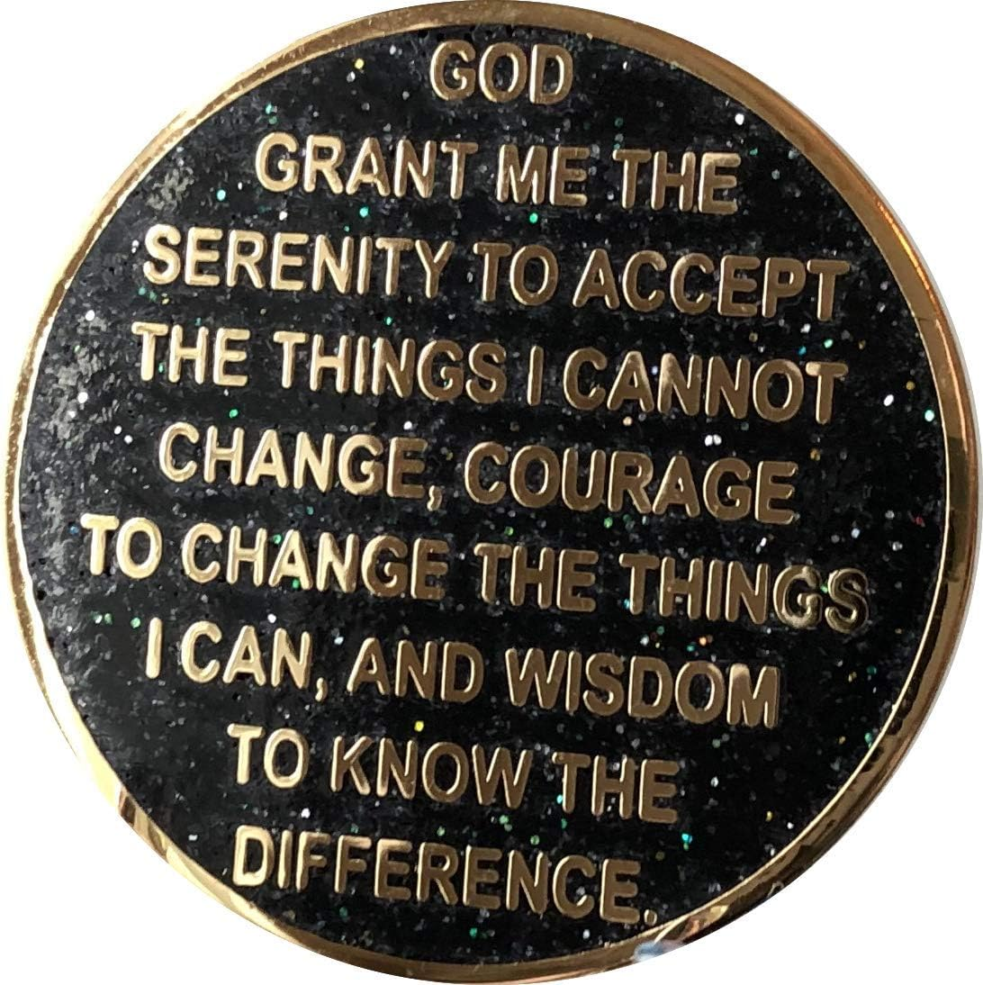 4 Year AA Medallion Reflex Black Glitter Gold Plated Color Chip IV image number 3