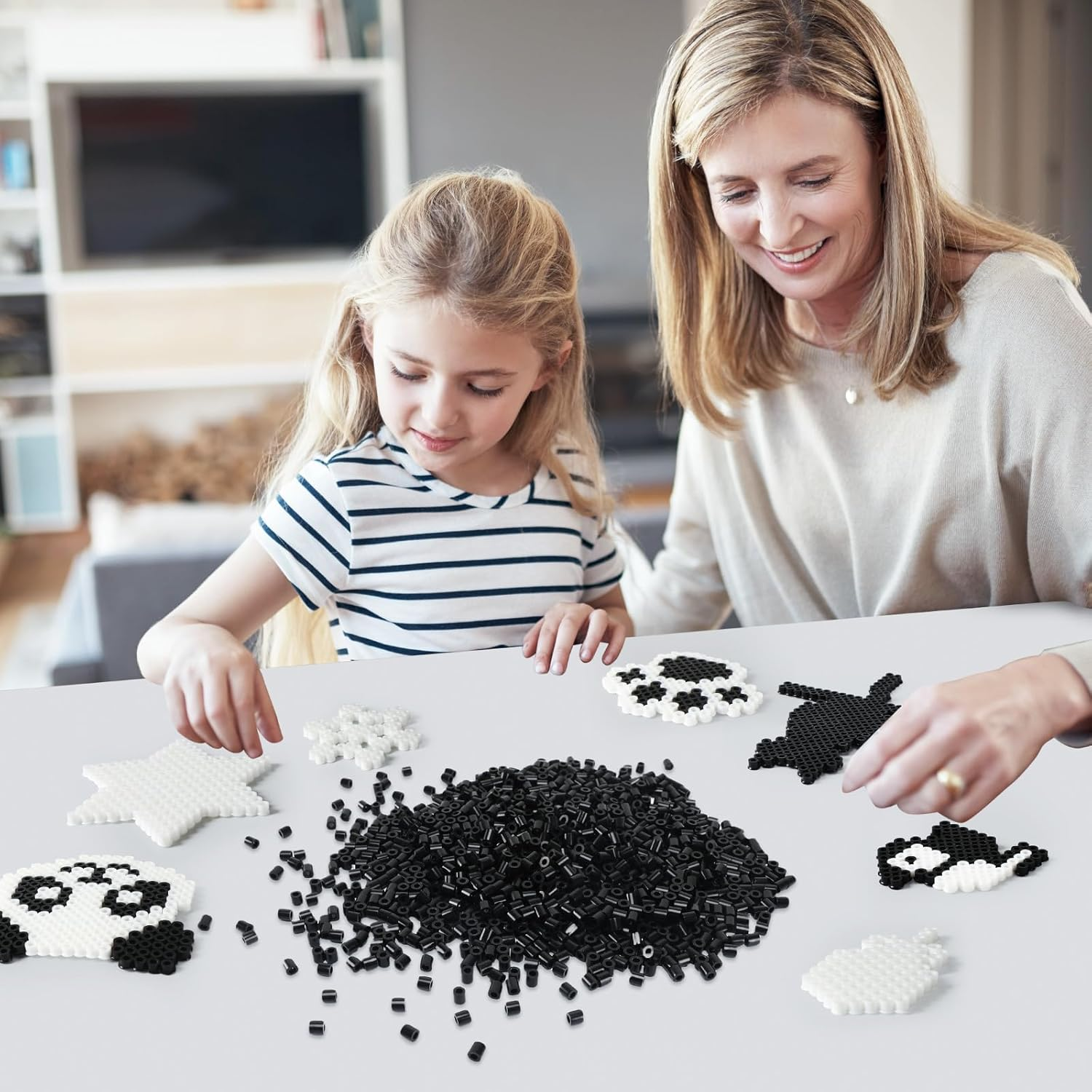 AUGSUN Fuse Beads, 1500Pcs Black Melty 5Mm Iron Beads for Arts and Crafts - White image number 5