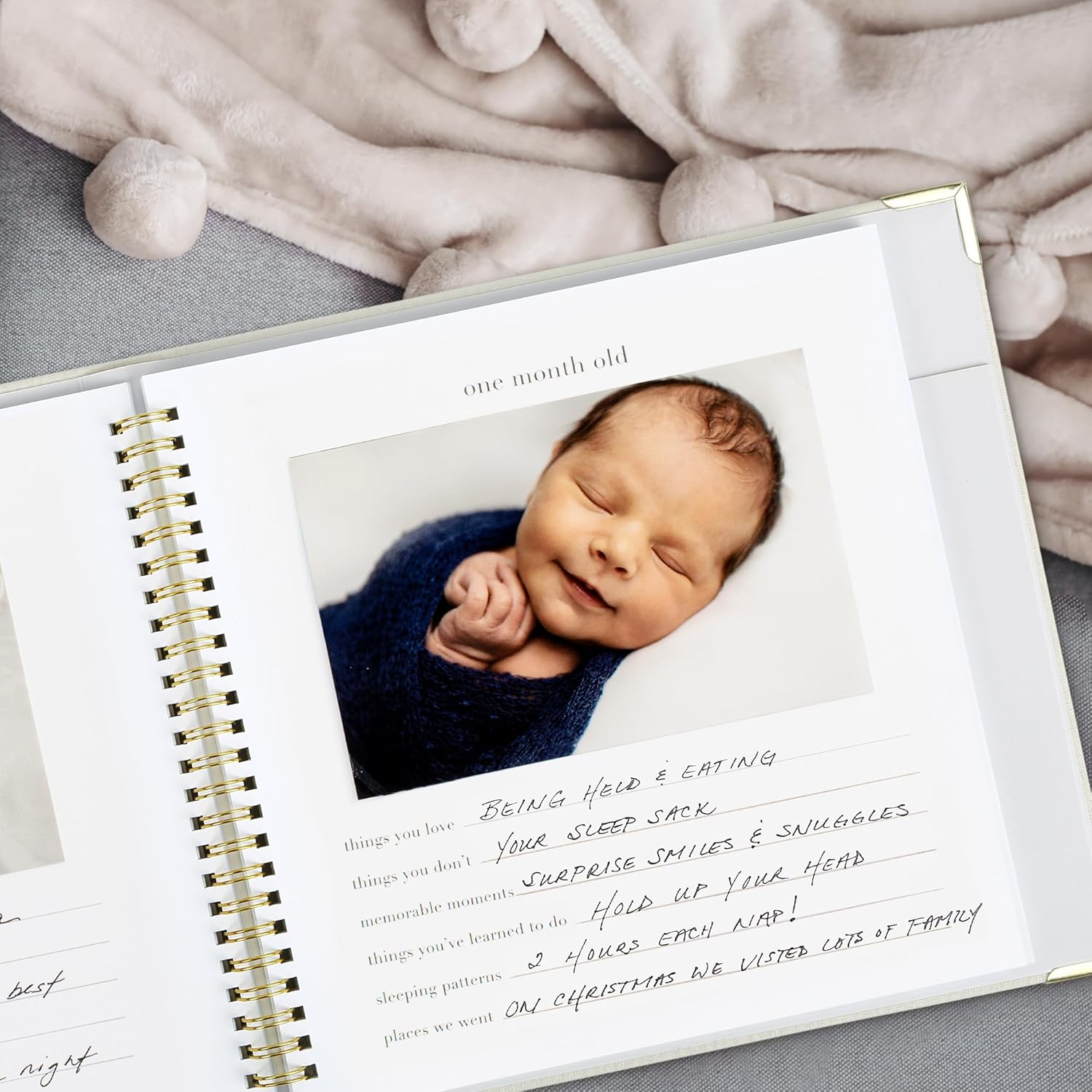 Keepsake Baby Memory Book for Boys and Girls &ndash; Timeless First 5 Year Baby Book &ndash; Gender Neutral Beige Baby Journal Scrapbook or Photo Album - a Milestone Book to Record Every Event from Birth to Age 5 - Beige image number 2