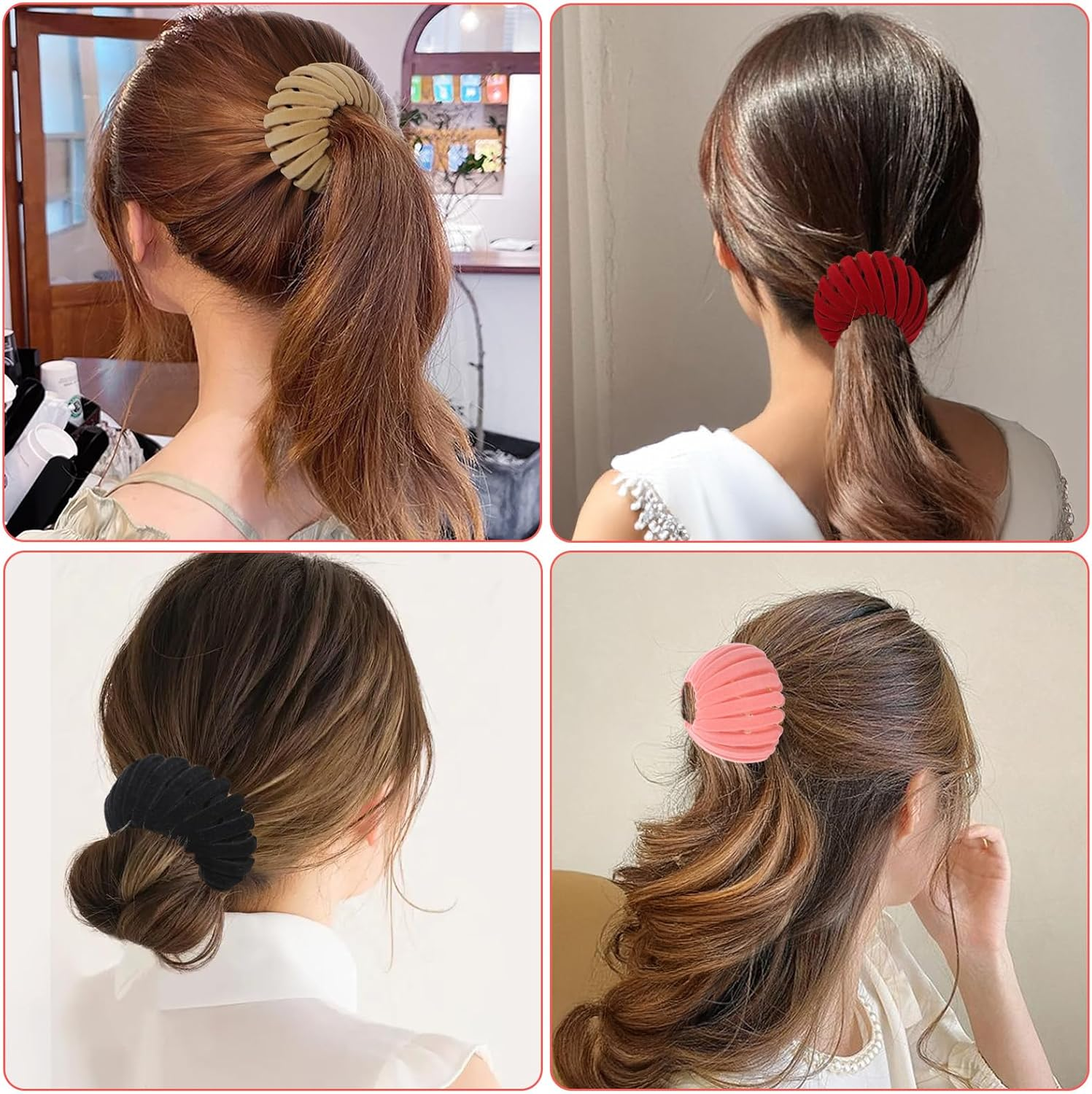 Oruola 4Pcs Bird Nest Hair Clip,Expandable Birds Nest Hair Clip for Women and Girls,Velvet Fabric Hair Nest for Women, Anti-Skid Design, Compatible with Thin and Thick Hair image number 1