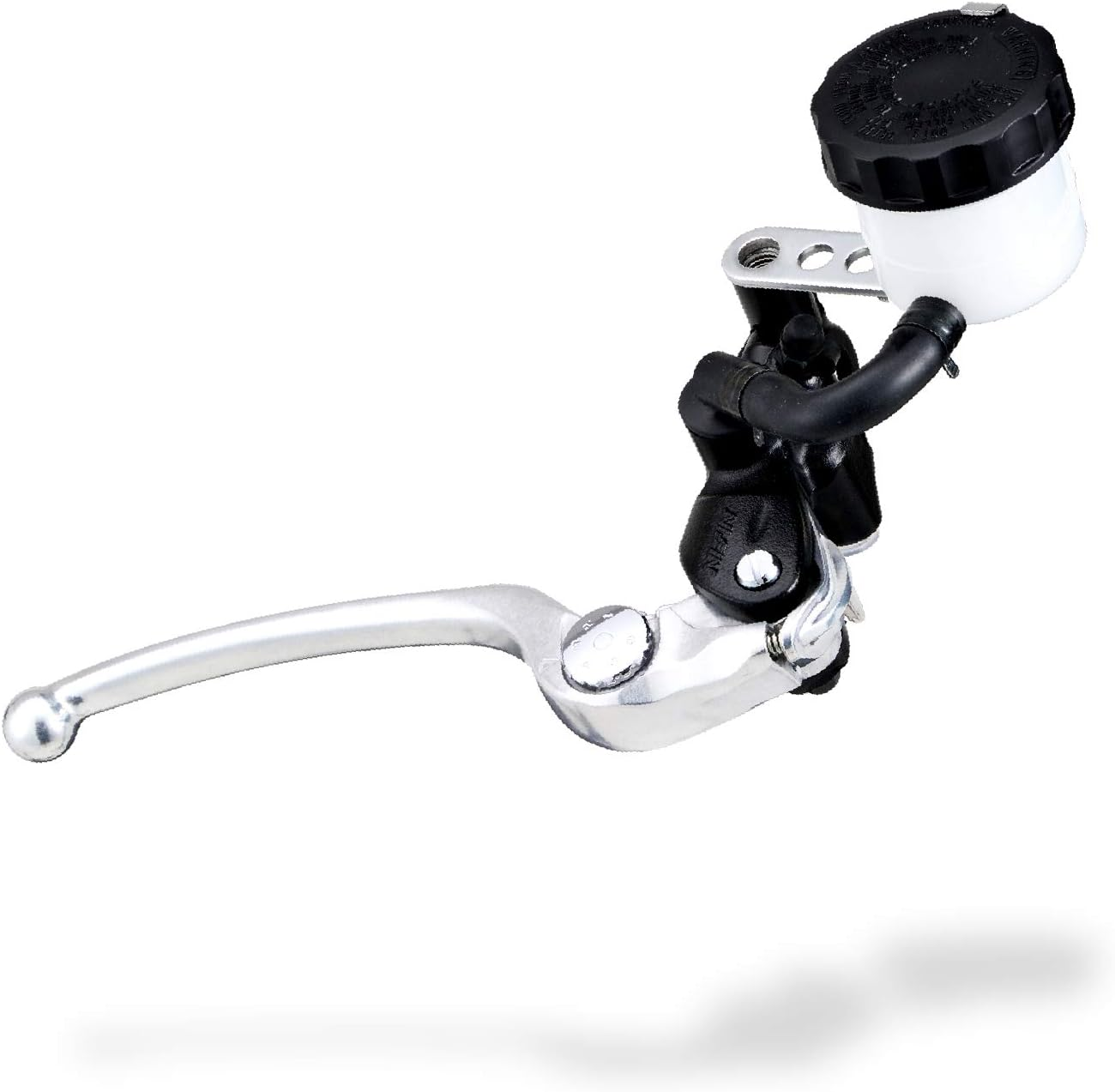 Daytona 39984 NISSIN Motorcycle Radial Brake Master Cylinder Vertical 5/8" (11Mm - 1/2" Horizontal Equivalent) Black Body/Silver Short Lever Smoke Tank