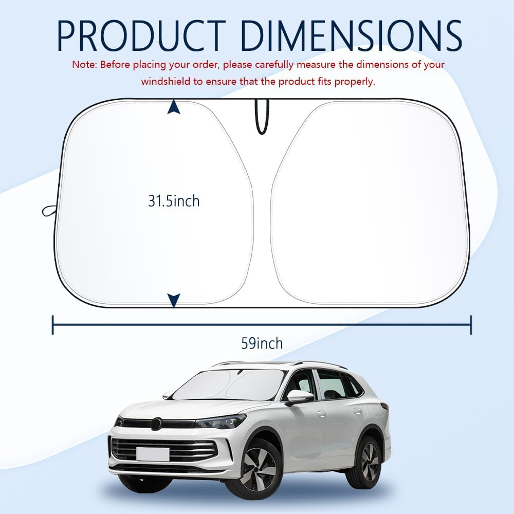 Sunshade for Car Windshield,240T Thickened Windshield Sun Shade for Blocking 99% Sunlight & Heat,Summer Car Essentials Sun Cover for Car Windshield Fits,Truck,Suv image number 4