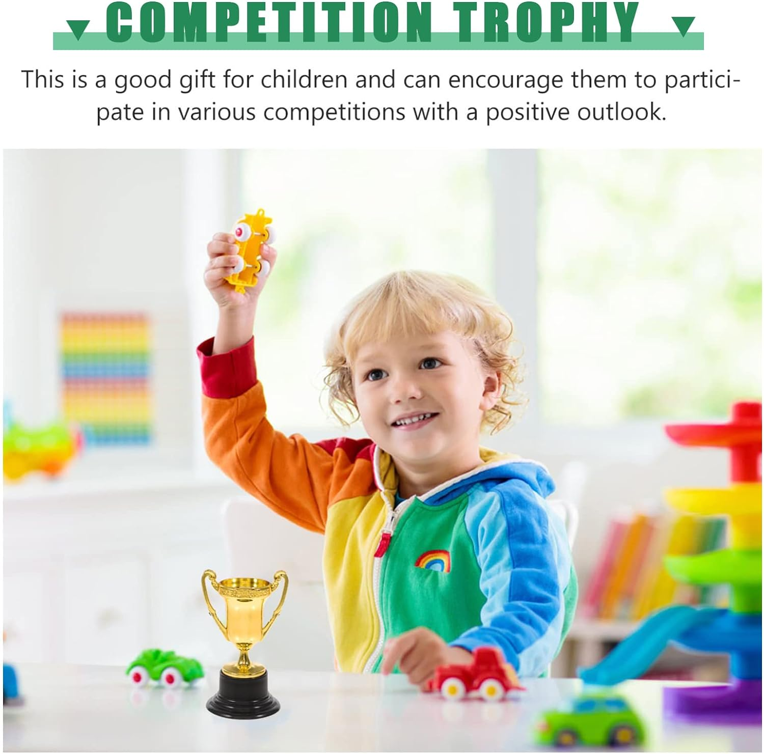 3Pcs Mini Trophy Cups, Plastic Gold Silver Bronze Award Trophies Set for Kids for Party Favors, Props, Rewards, Winning Prizes, Competitions, Family Games Prizes image number 1