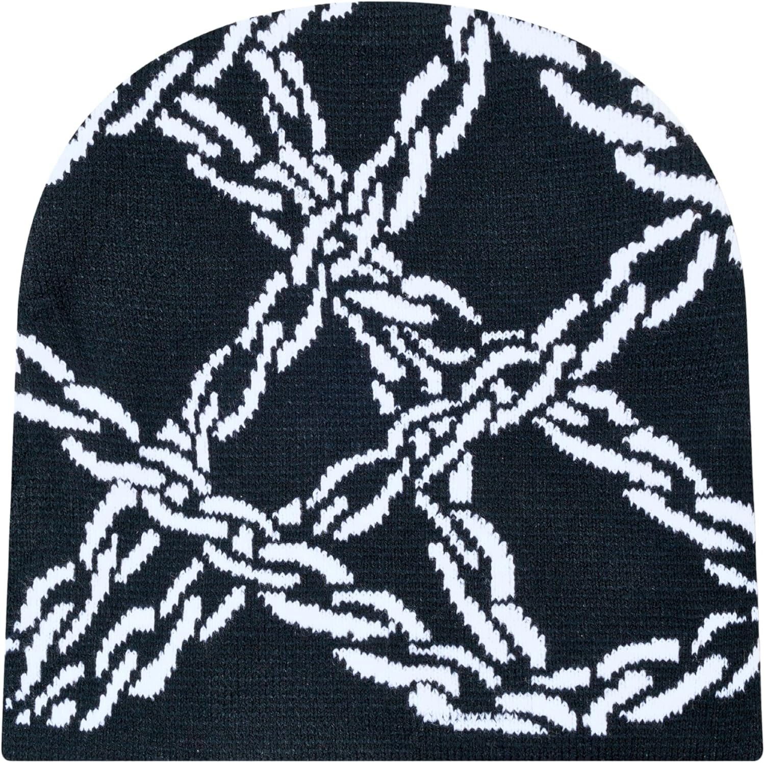 2THESTARS Y2K Beanie Hat for Men & Women Trendy Soft Stretchable Winter Cap, Chain Design Cold Knit Weather Accessory - Black, Black, Medium image number 5