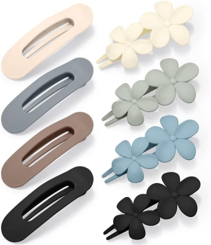 8Pcs Flat Hair Clip Lay down Flower Hair Claw Clip,Lay down Hair Claw Clip Flat Hair Clip,Flat Claw Clips Flower Hair Clips,French Flat Hair Clip Lay Flat Claw Clip Flower Flat Hair Clip for Girls image number 3