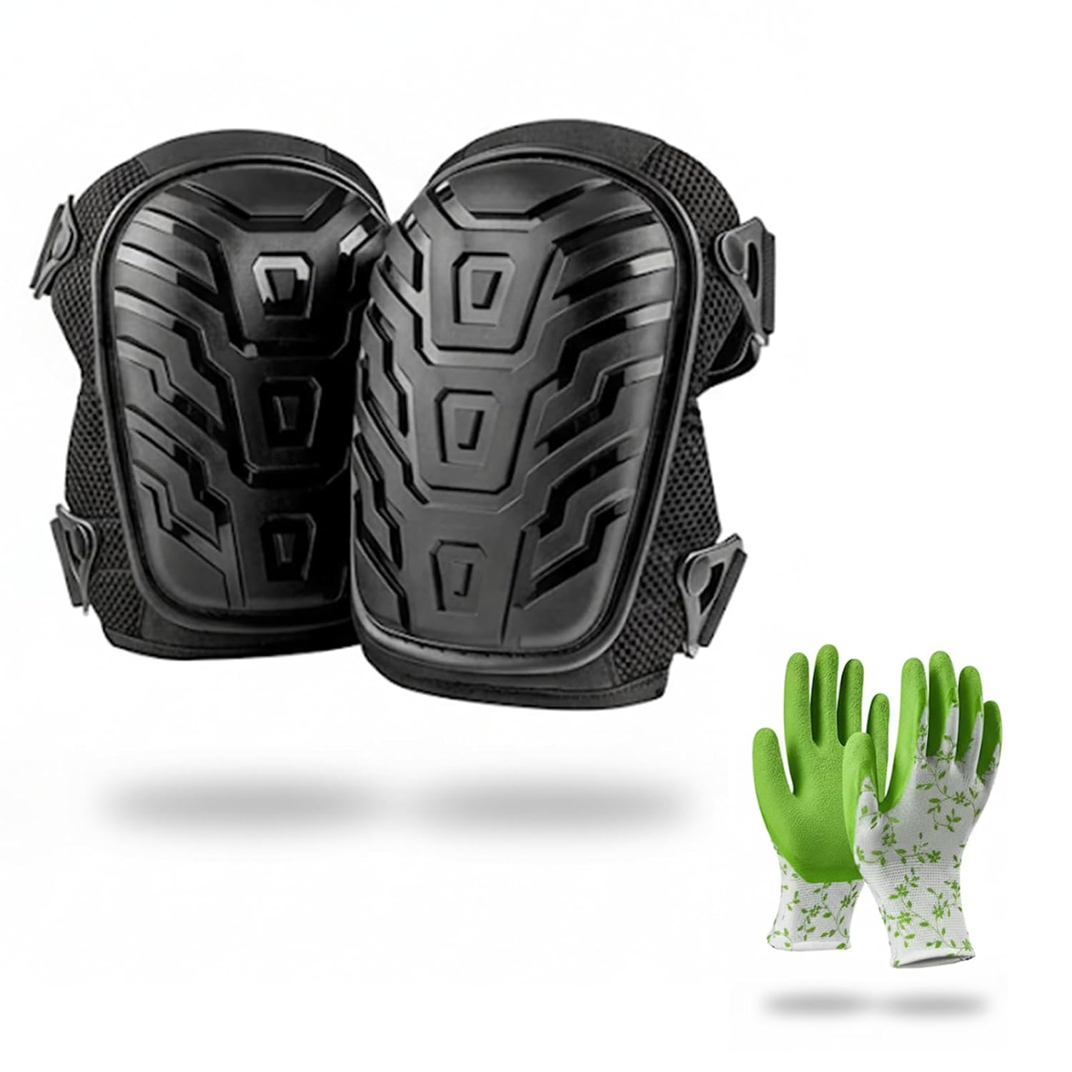 Garden Knee Pads & Gloves Set for Gardening, Heavy Duty Knee Protectors with Soft Foam Padding, Adjustable Straps & Non Slip Shell, Comfortable Garden for Men & Women image number 3