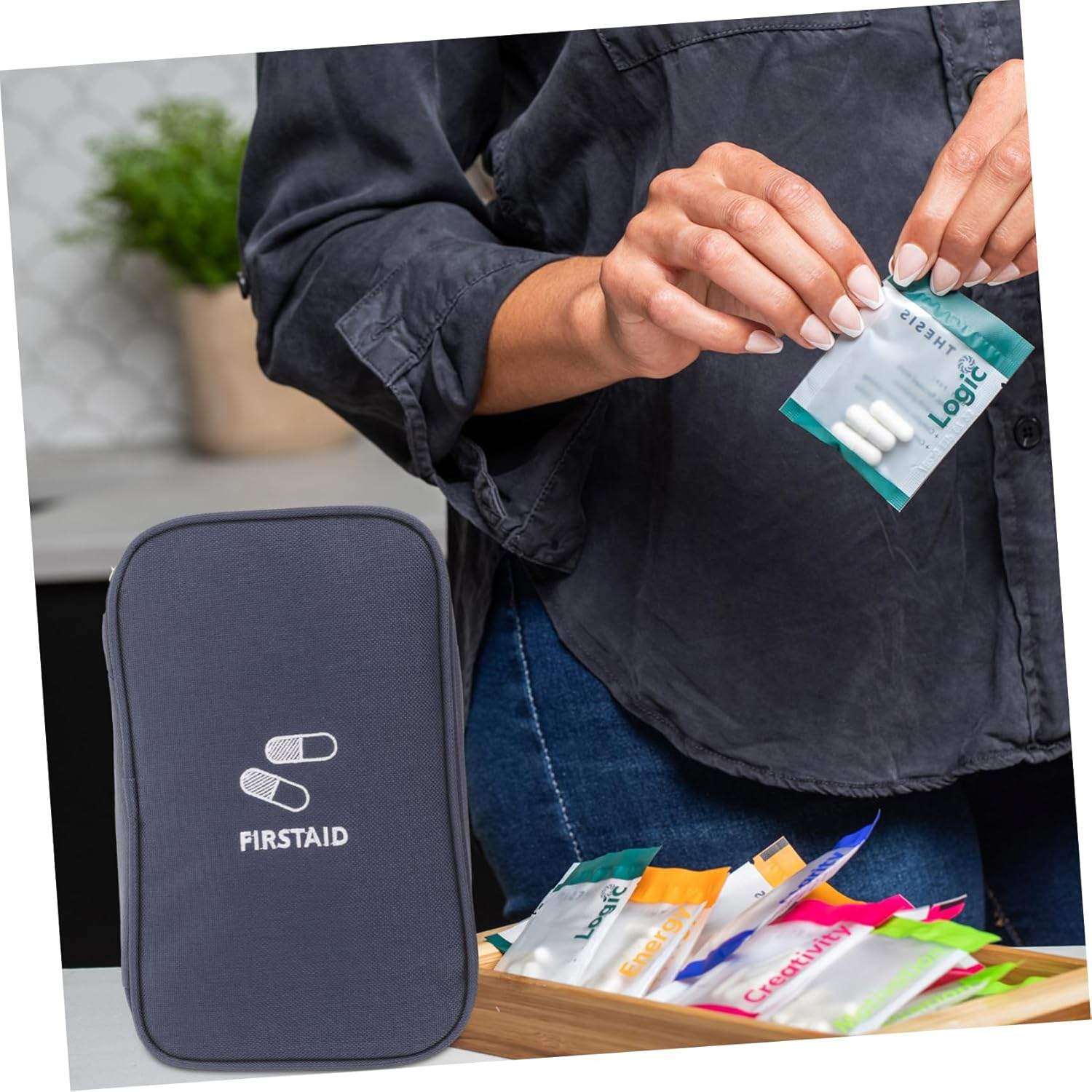 Outanaya Portable Medicine Storage Bag Large Kit Oxford Cloth Emergency Organizer Bleed Control and Medication Compartments for Outdoor Camping Hiking Travel Use image number 1