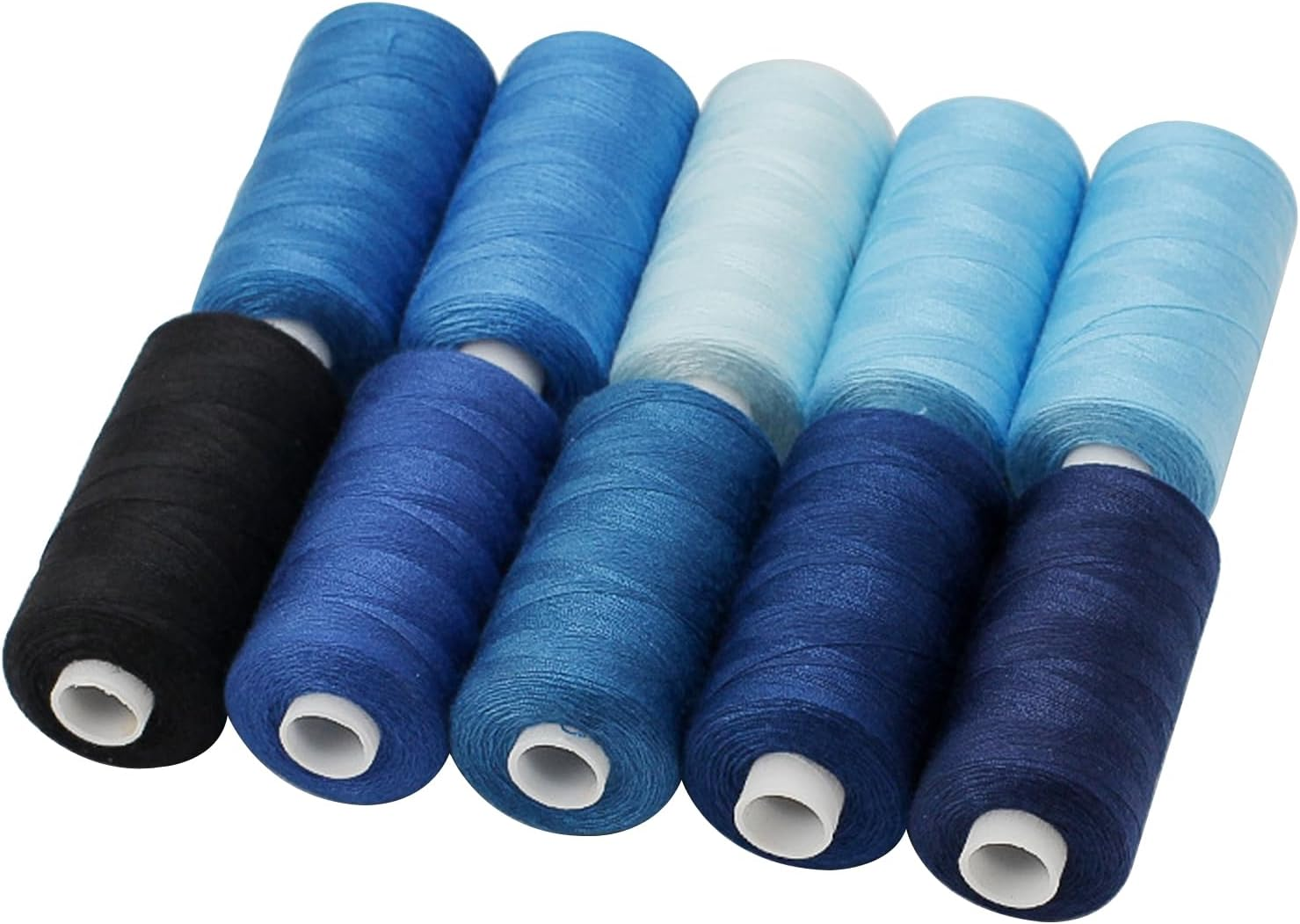 Haobase Sewing Thread Assortment Coil 10 Colors 400 Yards per Spool 40S/2 Polyester Thread Sewing Kit for Hand and Machine Sewing (Dark Color Styles)