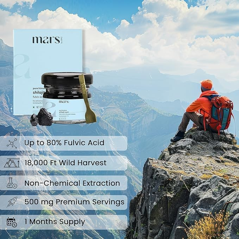 Mars by GHC Pure Himalyan Shilajit Resin (Pack of 2-40G) | High Fulvic Acid Content |Good Health Company image number 6