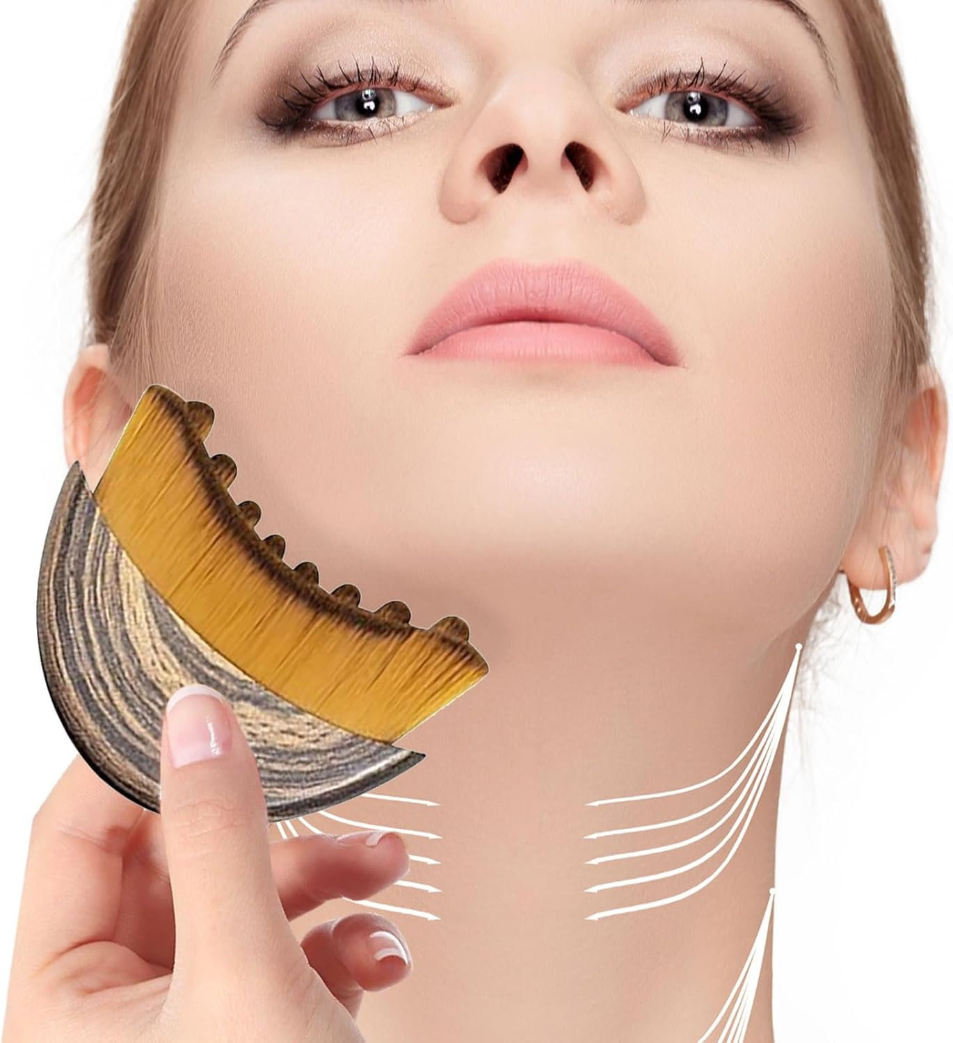 IKEEPVOX Lymphatic Contour Face Brush &ndash; Face Massager for Lymphatic Drainage & Contouring | Ergonomic Design for Precise Fit, Puffiness Relief & Fatigue Recovery (Bring Storage Case)​