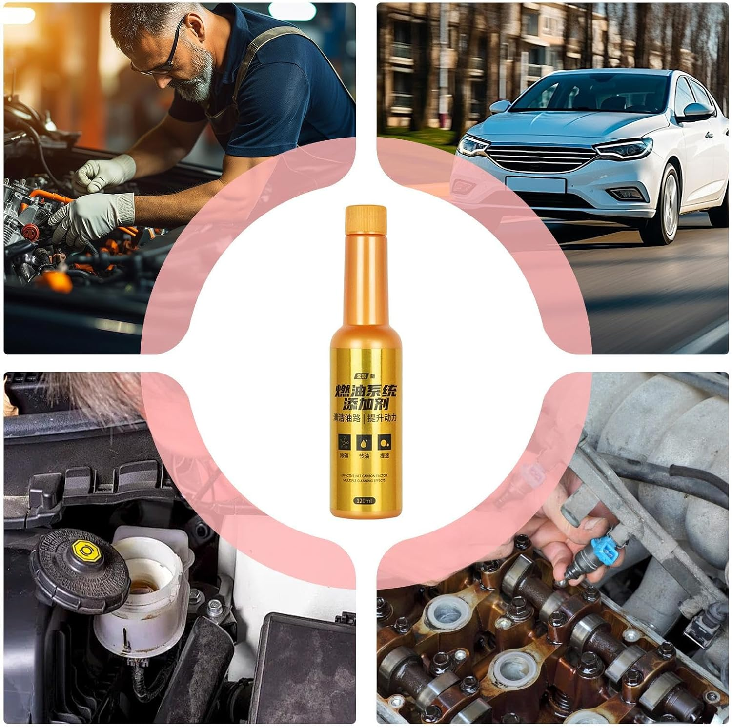 Car Engine Cleaner - 120Ml Oil Additive Pipe Carbon Removal,Auto Engine Cleaner | for Performance Restoration Routine Maintenance Startup Issues Emission Test image number 3