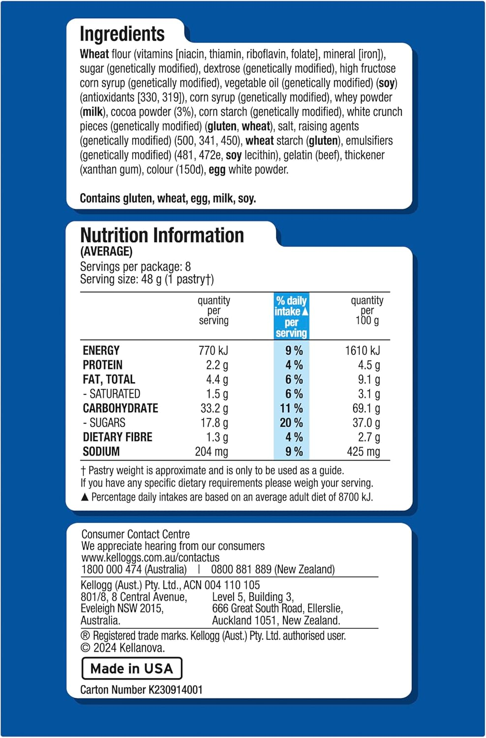 Kellogg'S Pop-Tarts Frosted Chocotastic Toaster Pastries 384G, 8 Count (Pack of 1) image number 5