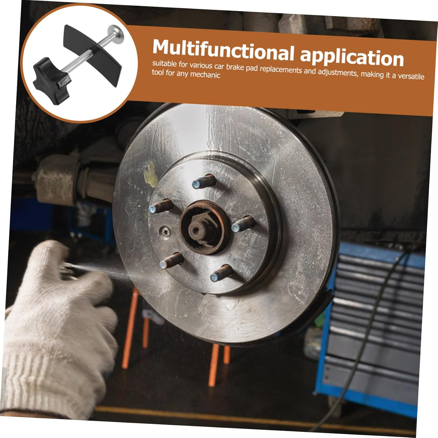 VALICLUD Brake Piston Reset Tool for Front Wheel Caliper Adjustment Heavy Duty Brake Pad Installation Kit for Automotive Repairs and Maintenance