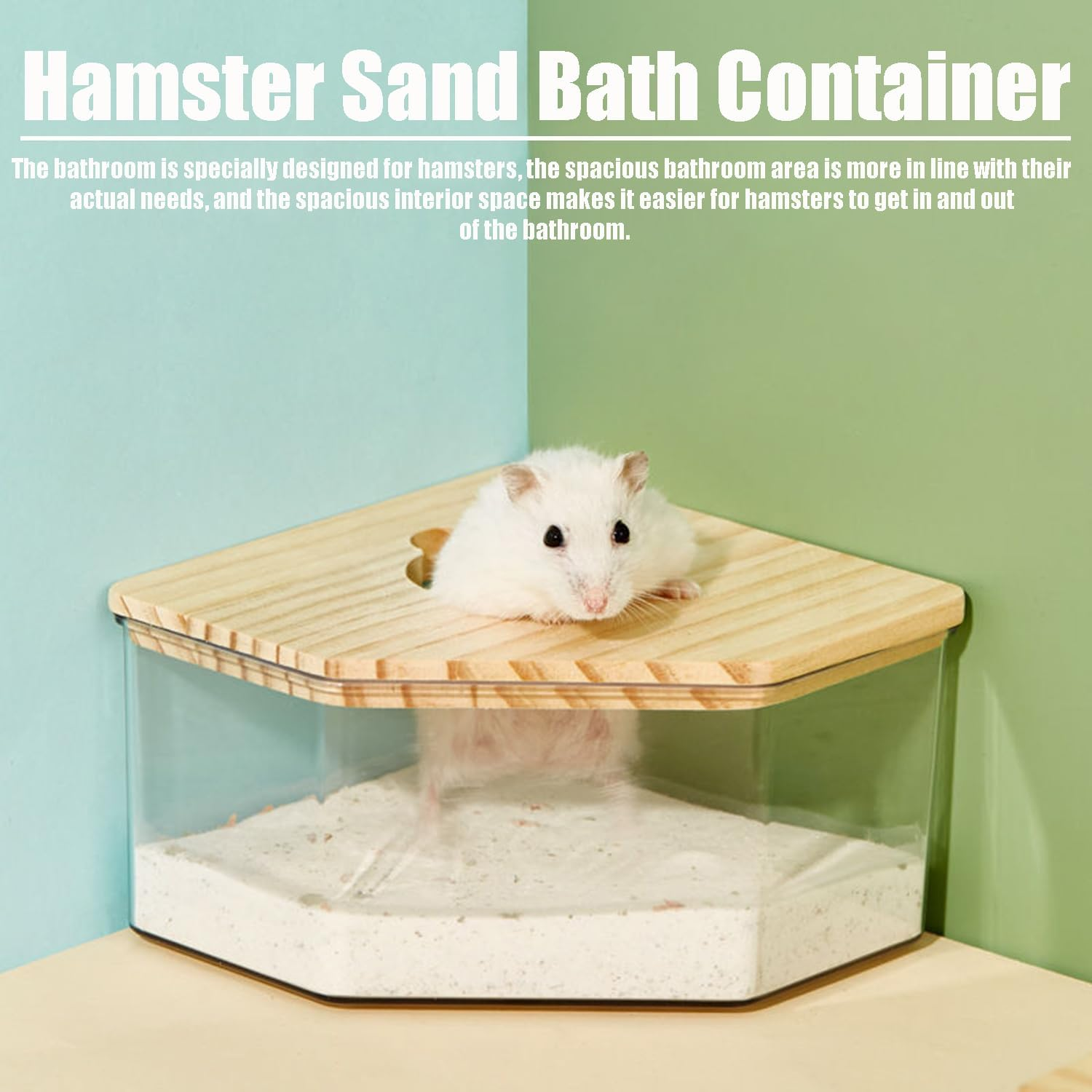 Hamster Sand Bath Container Small Animal Sand Bath Shower, Hamster Sand Box with Ladder for Easy Cleaning, Perfect for Dwarf Hamsters, Gerbils, and Chinchillas Pet Bathing Accessories (1 Pcs) image number 6