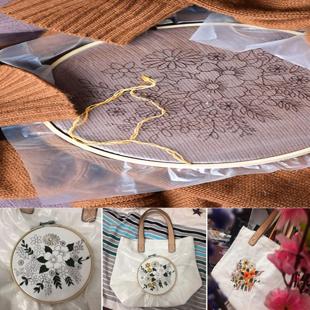 Seneme Water Soluble Stabilizer for Embroidery Topping Film (10 in X 15 Yd Roll), 35Um Clear Embroidery Stabilizers - Wash Away Embroidery Stabilizer for Machine Embroidery Stabilizer and Hand Sewing