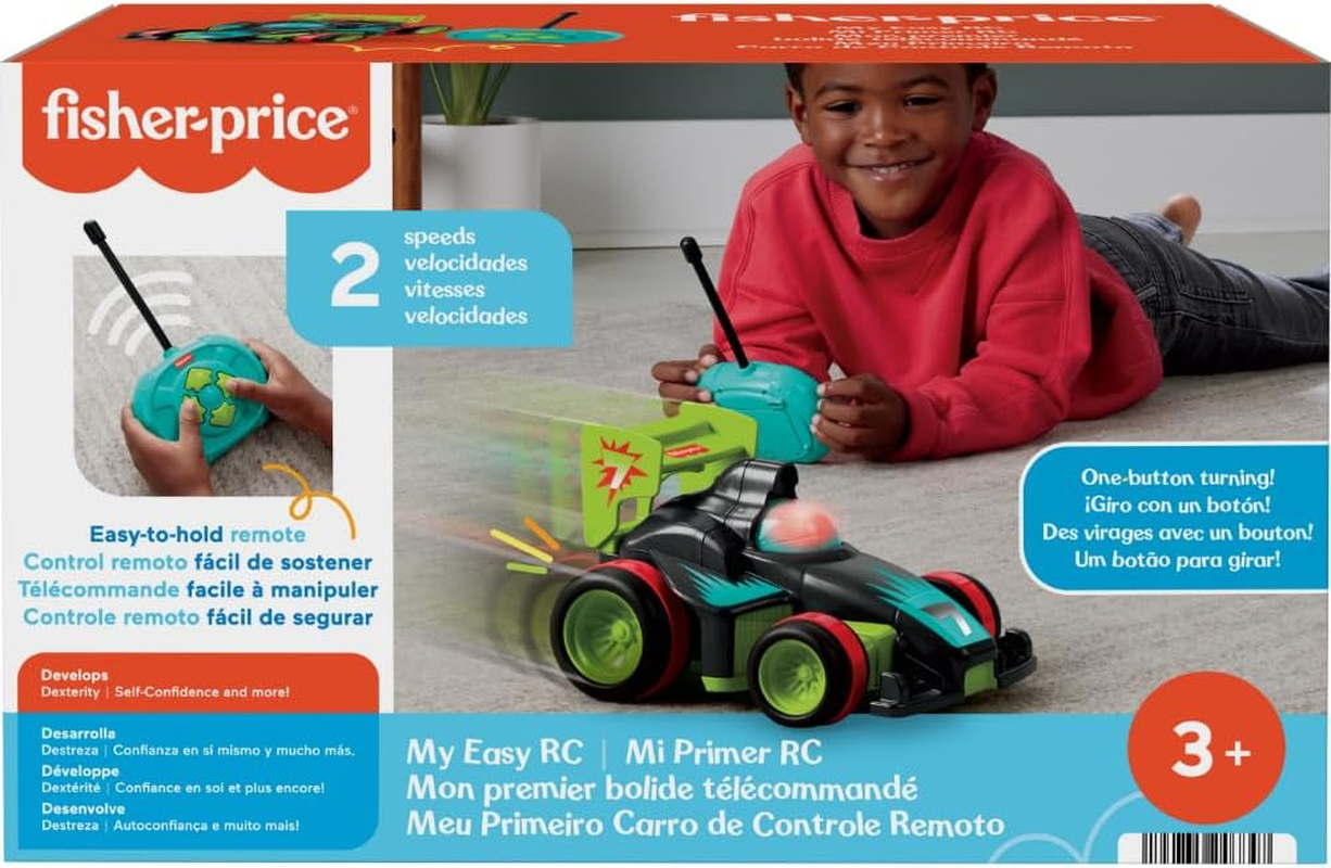 Fisher-Price Preschool Toy Remote Controlled Car My Easy RC with 2 Speeds for Kids Ages 3+ Years image number 1