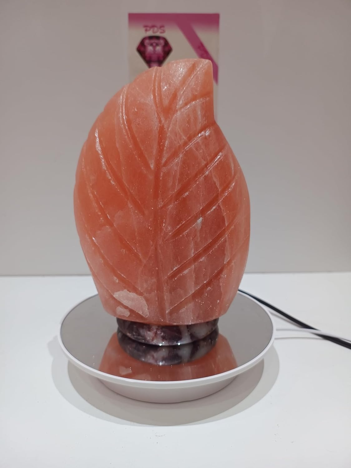 Himalayan Premium Natural Leaf Style Salt Lamp 100% Authentic, Beautifully Hand Crafted Leaf Salt Lamp Comes with Complete Electric Fitting image number 2