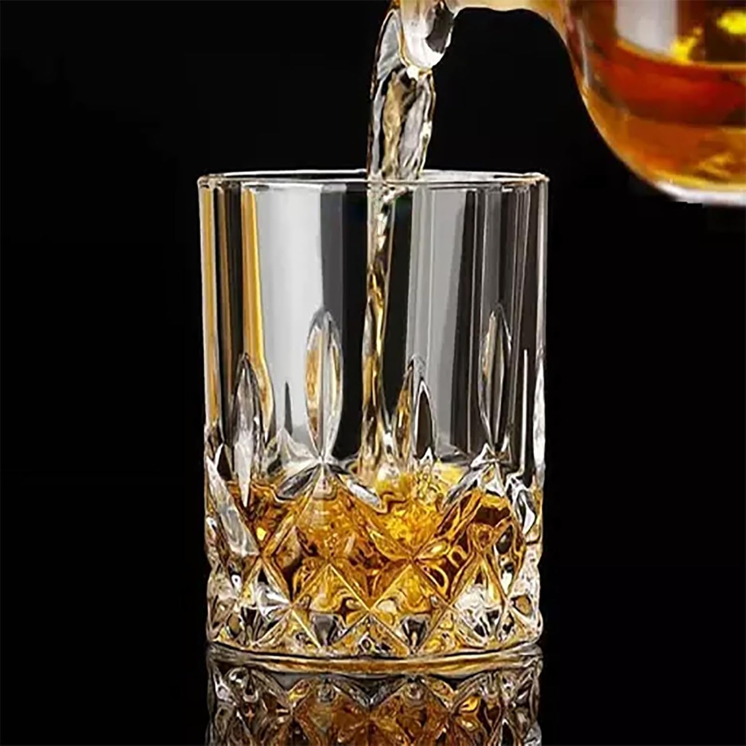 Crystal 750 Ml Whisky Decanter with 2 Glasses and 6 Stone Set- Crystal Stopper- Lead Free- Unique Addition to Home Bar D&eacute;cor, for Your Cherished Whiskey, Gin, or Any Premium Liquor image number 3