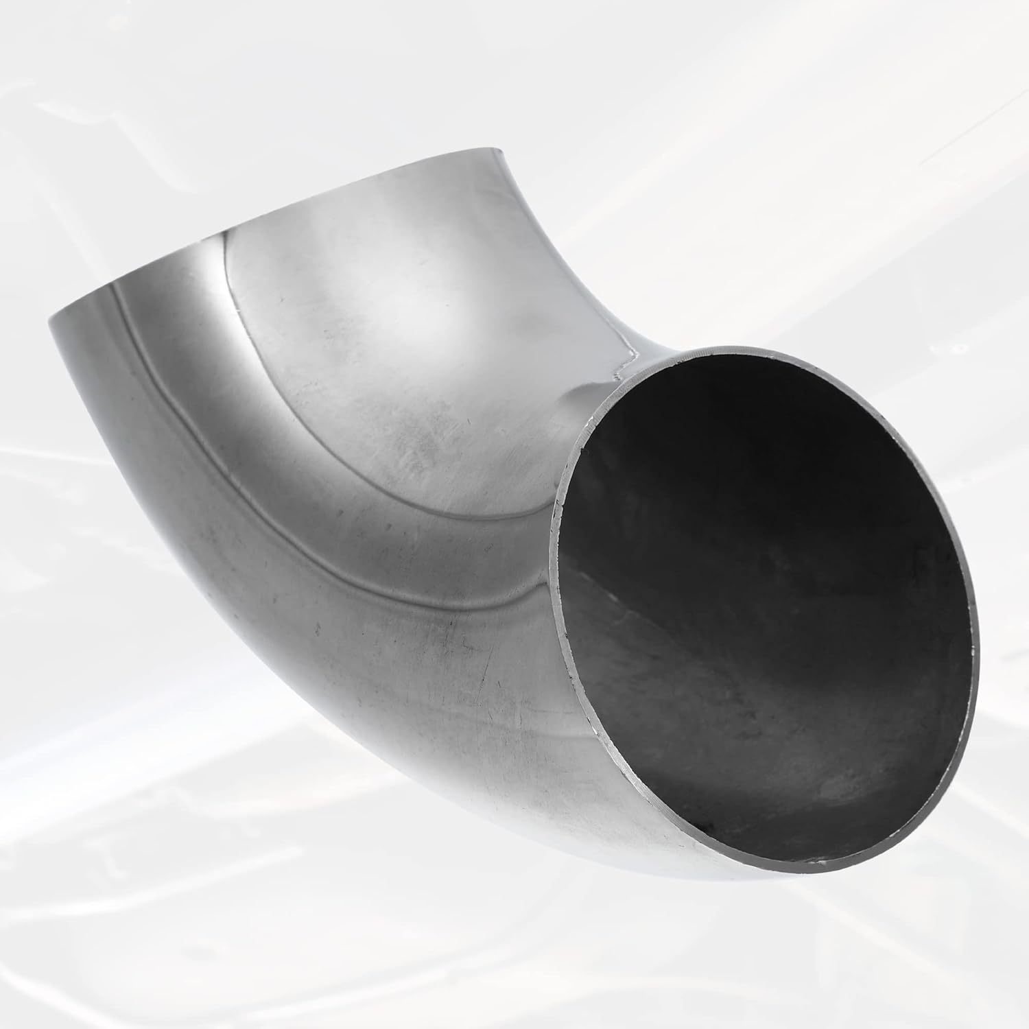 X AUTOHAUX 2Pcs OD 3 Inch 90 Degree Mandrel Bend Elbow SS304 Stainless Steel Bend Tube Exhaust Elbow Pipe for Car Modified Exhaust System 3" Piping Silver Tone image number 3