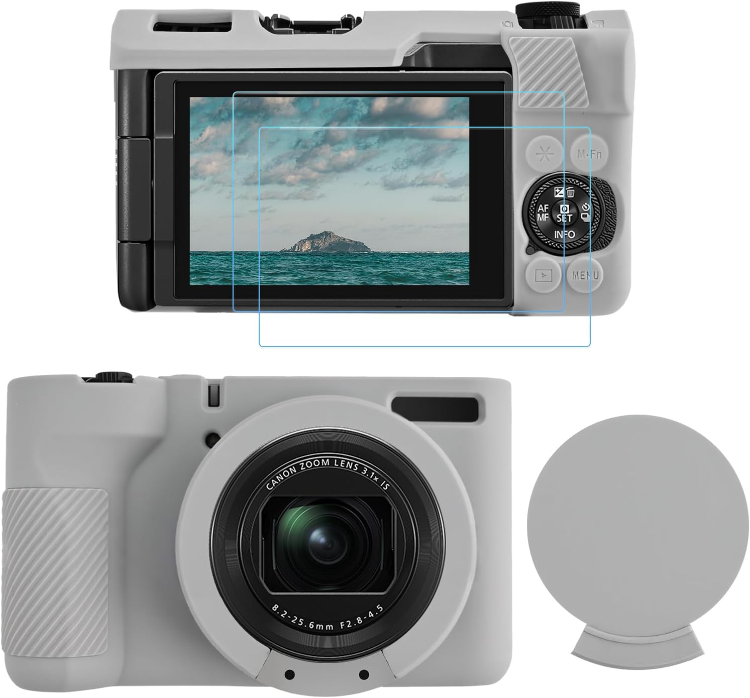 TYUANDOUER Silicone Case for Canon Powershot V1 & LCD Screen Protector Accessories Kit, Camera Case for Canon V1 with Lens Cap, Body Cover for Powershot V1 - Pink