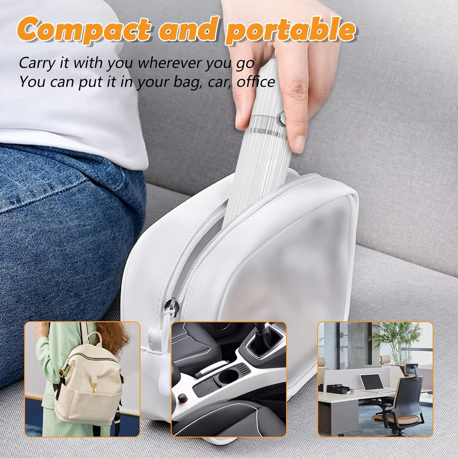 LELE LIFE Mini Lint Roller, Travel Lint Roller for Clothes, Extra Sticky Small Portable with Cover, Cat Hair Remover with 5 Refills, White Lint Roller, Pack of 2 - 12 Rolls Refills image number 6