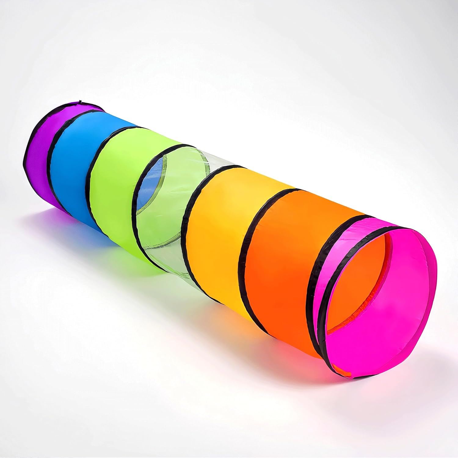 Kids Play Tunnel for Toddlers,Pop up Crawl through Tunnel Play Tent for Baby Infant Children or Pet,Indoor & Outdoor Toys for Boy and Girl Backyard Playset(Rainbow Tunnel) image number 1