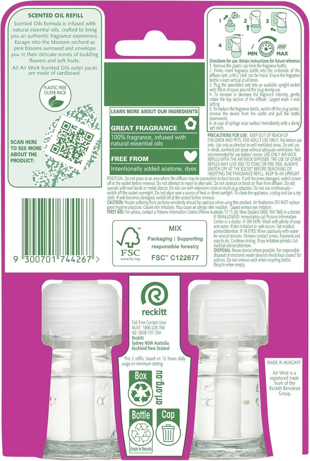 Air Wick Pure Liquid Electric Cherry Blossom Fragrance Refill 19 Ml (Pack of 2) image number 3